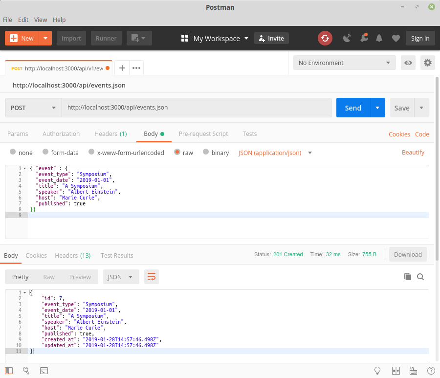 Testing the Rails API with Postman