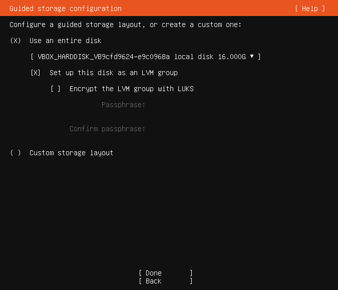 The Guided Storage Configuration Screen