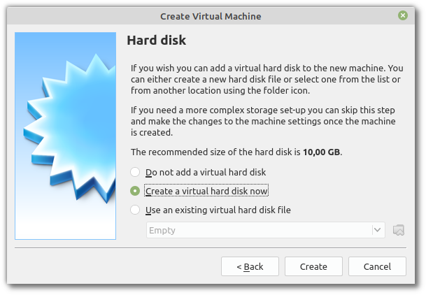 virtualbox no virtual optical disk file created