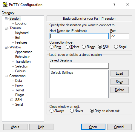 PuTTY Configuration