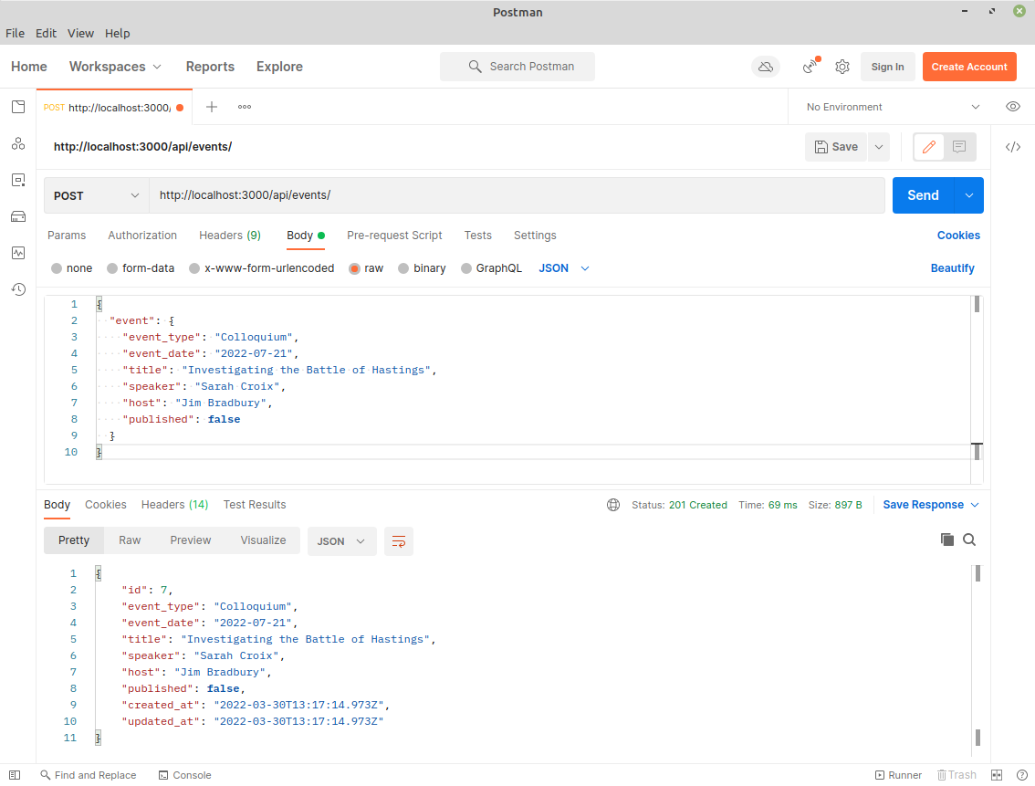 Testing the Rails API with Postman