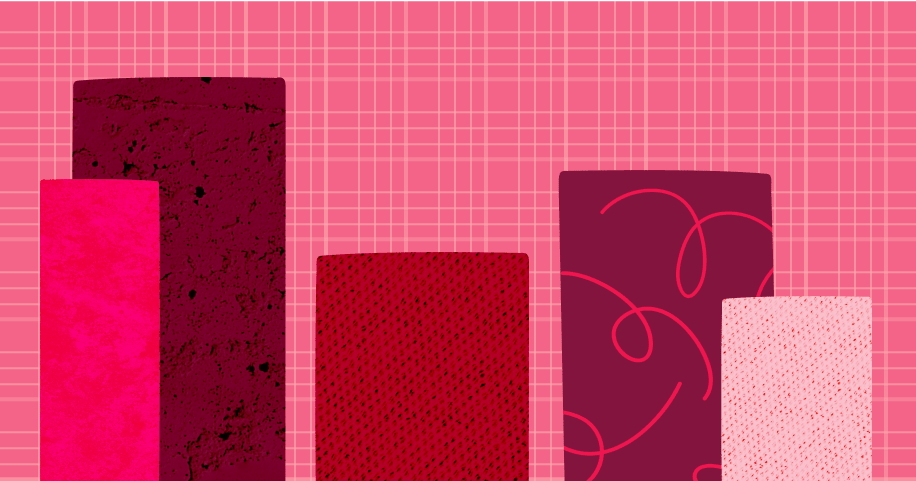 Stylized bar chart in shades of red and pink, symbolizing data analysis or performance metrics.