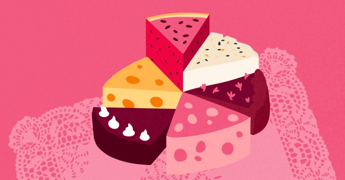 cheesecake-slices, colorful-dessert-presentation