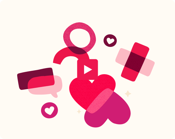 colorful graphics, social media symbols