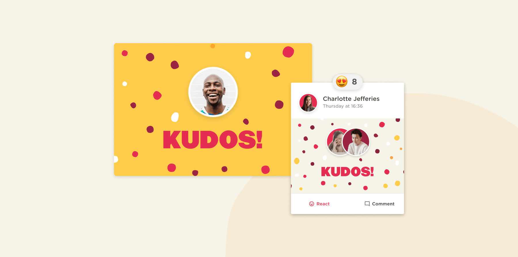 kudos-message-card, social-media-interaction