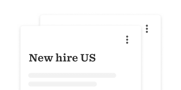 new hire document overview, minimalist design with text and options for interaction