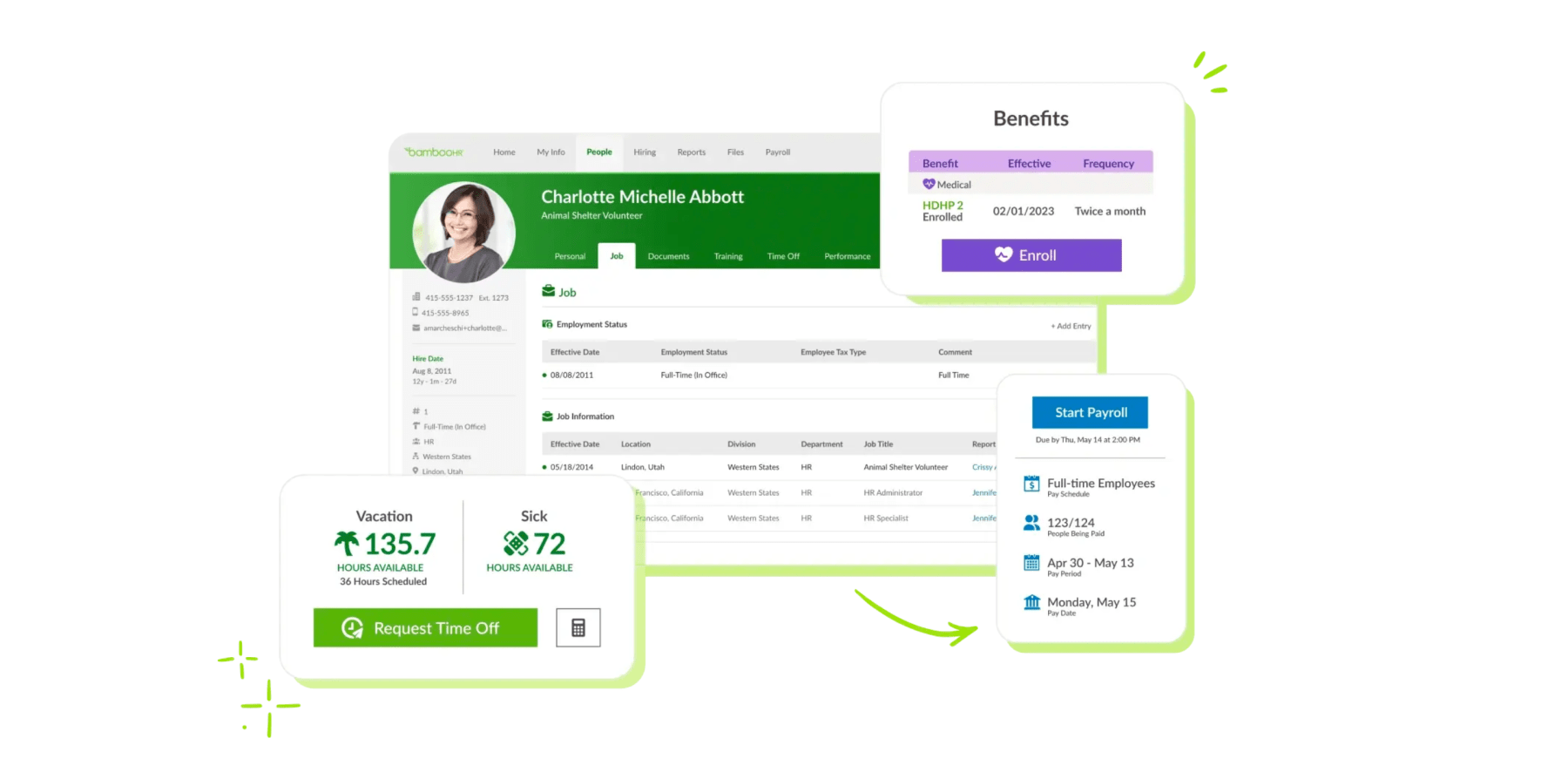 employee dashboard, vacation and sick hours tracking