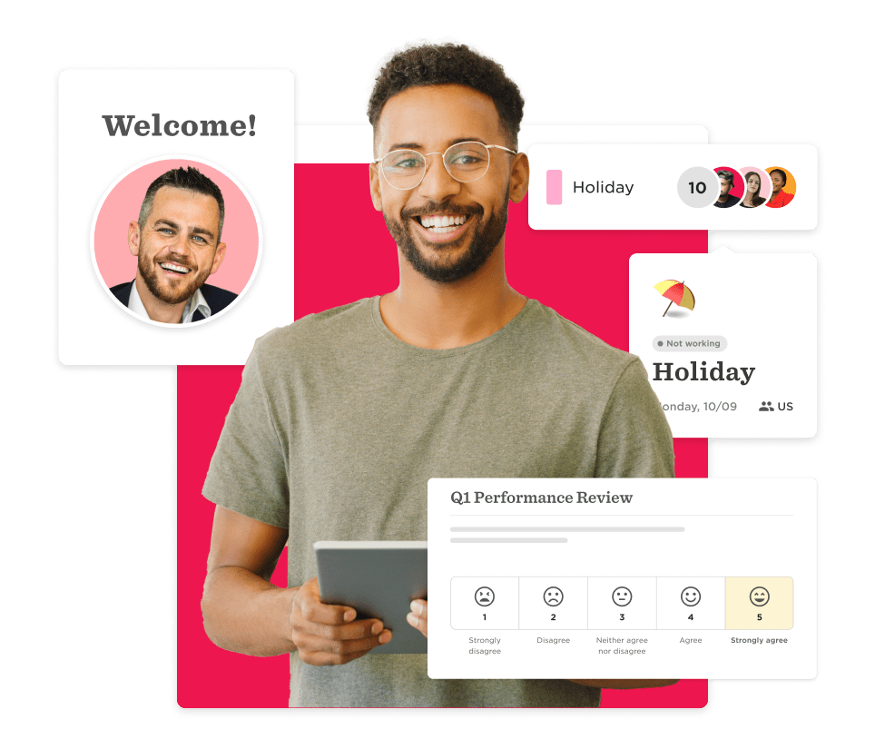 welcome, holiday, performance review, employee engagement