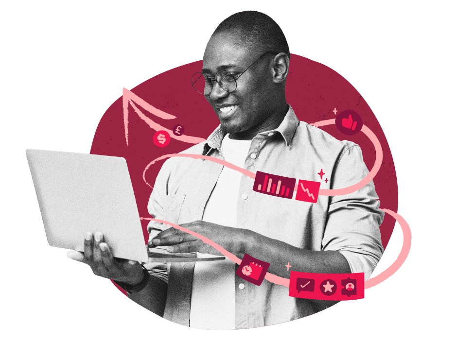 businessman, laptop, analytics, technology