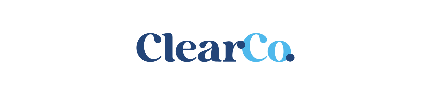 ClearCo logo featuring a blend of dark and light blue hues with a modern typography design, emphasizing clarity and professionalism., ClearCo logo modern design blue hues clarity professionalism