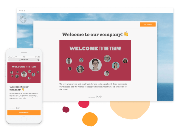 welcome-to-our-company, team-introduction-on-desktop-and-mobile