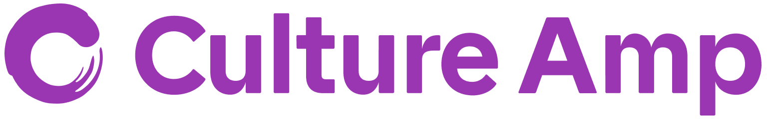Culture Amp logo featuring a stylized 'C' and 'Culture Amp' text in vibrant purple on a transparent background, Purple logo representing Culture Amp for employee engagement and feedback solutions.