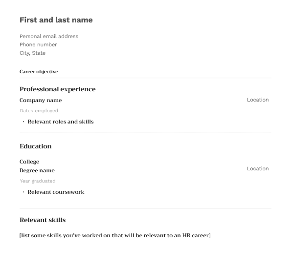 resume template, professional experience education details