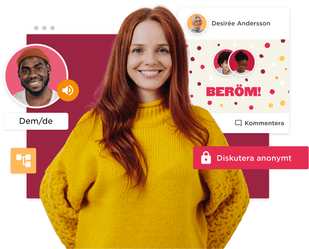 young woman in yellow sweater smiling, social media interaction and features, highlighting inclusivity and engagement options