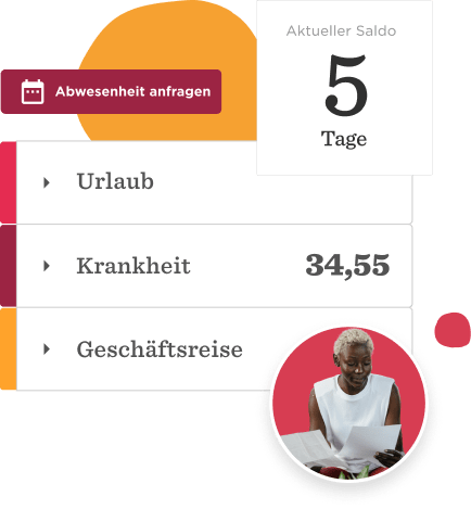 aktuell-saldo-5-tage, abwesenheit-anfragen-urlaub-krankheit-geschaeftsreise