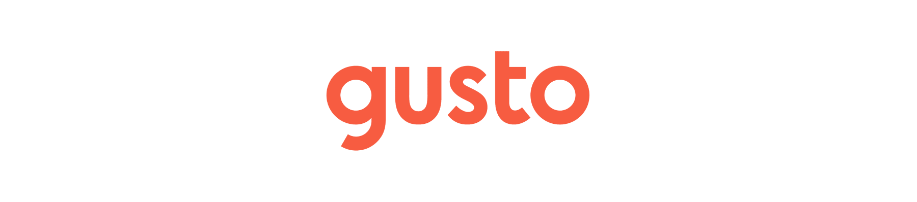 gusto logo on black background, showcasing clean design and modern branding, stylish typography emphasizing the word 'gusto'