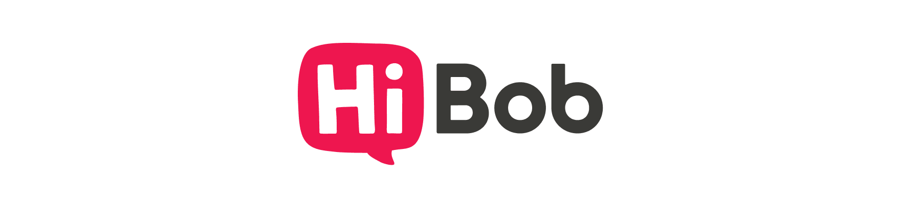 HiBob logo, featuring a pink speech bubble with "Hi" and bold black "Bob" text, symbolizing communication and connectivity., HiBob logo communication design speech bubble