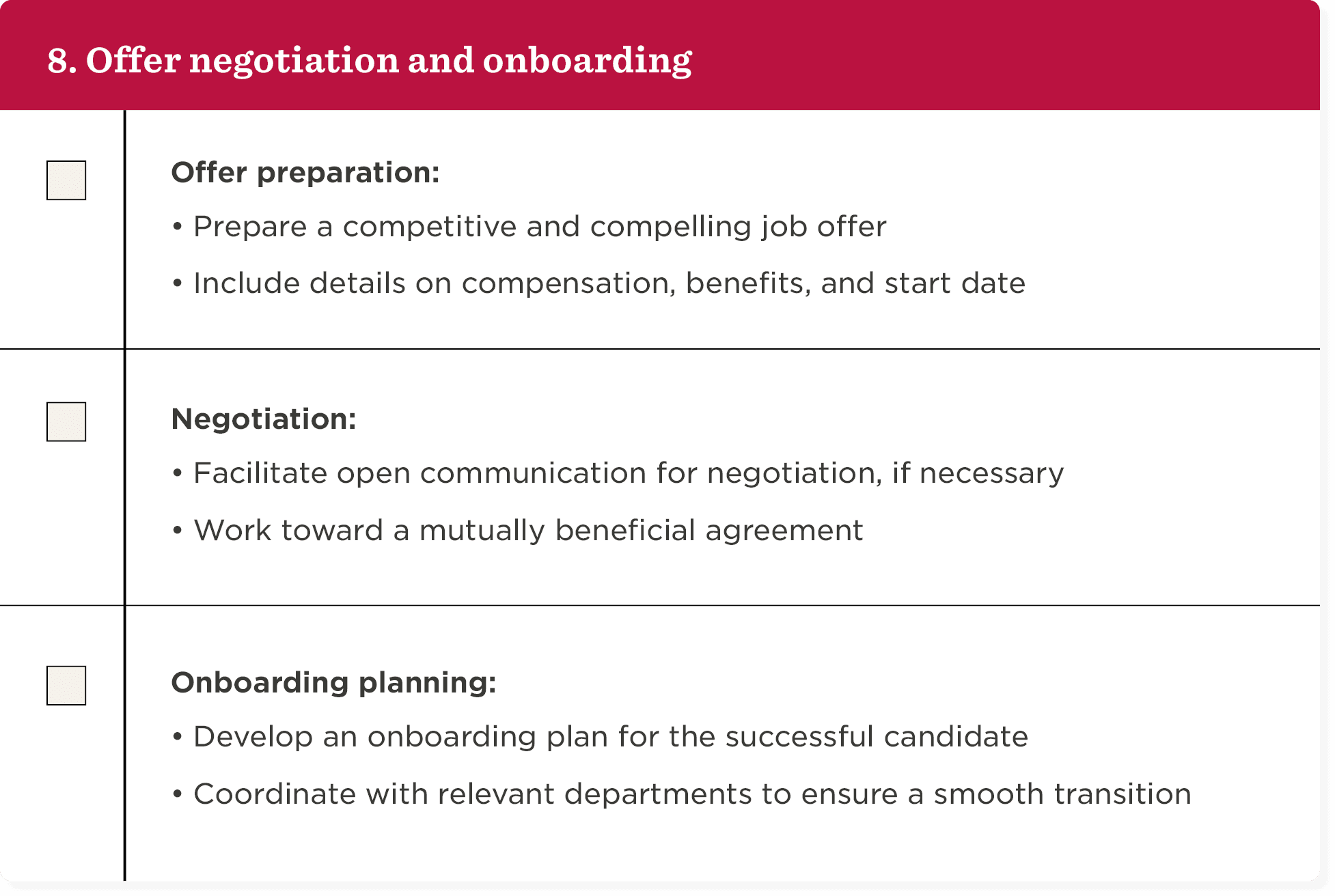 offer negotiation onboarding, job offer details preparation negotiation planning