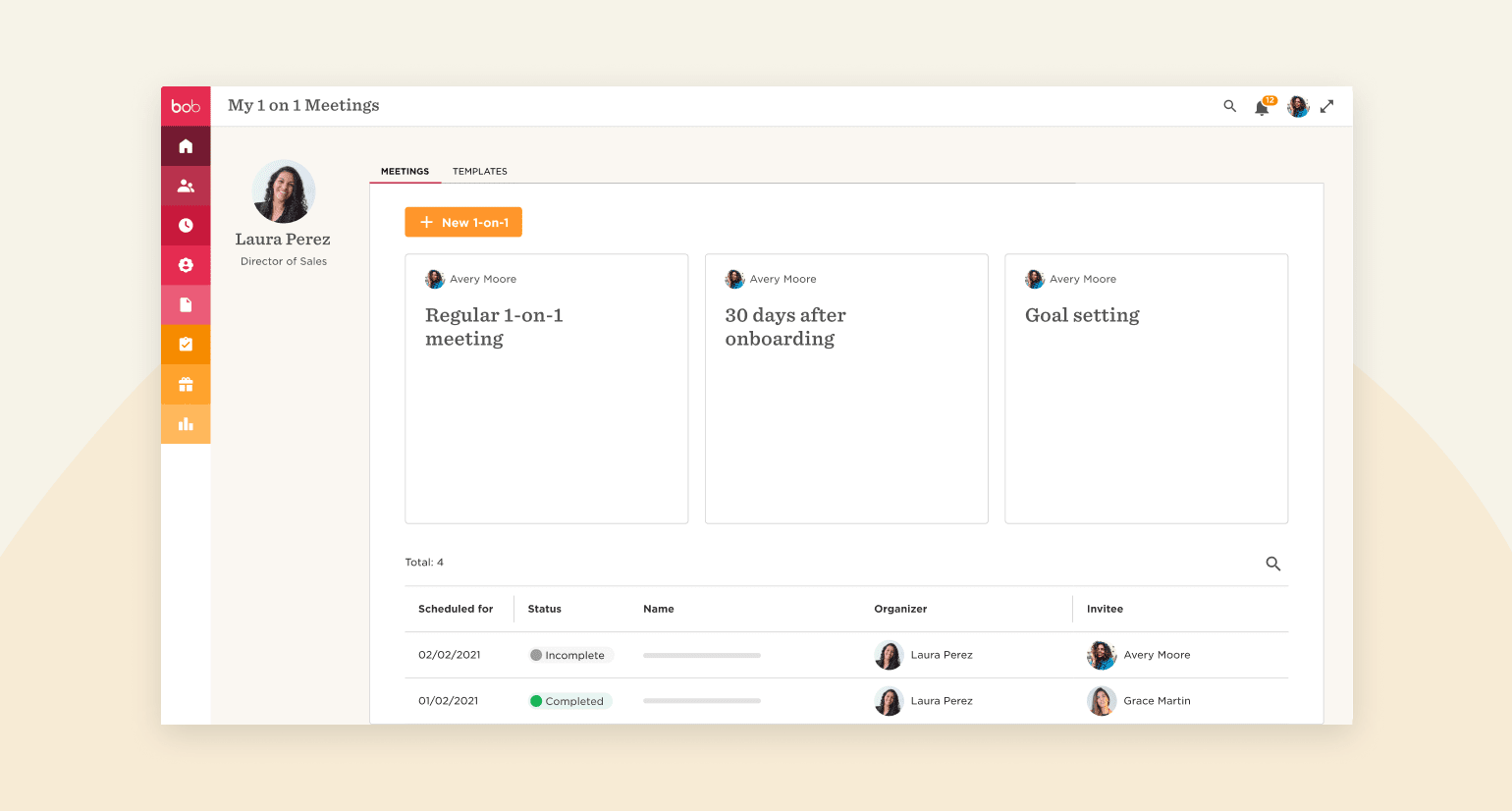 meetings-dashboard, 1-on-1-meeting-scheduler