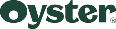 Oyster logo in green, emphasizing brand identity and simplicity for accessibility., Oyster logo, green brand identity