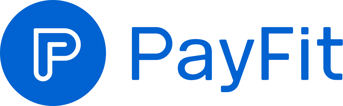 PayFit logo in blue, featuring a stylized 'P' in a circle, symbolizes payroll and HR solutions., PayFit logo design and color for professional payroll and HR services.
