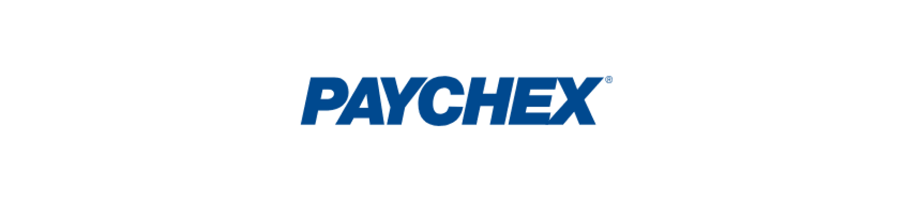 PAYCHEX logo in bold blue letters on a white background, representing payroll and human resource solutions, Corporate branding and identity for PAYCHEX services.