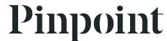 Pinpoint, Text logo design in modern typography, showcasing the word "Pinpoint" in bold, dark letters.