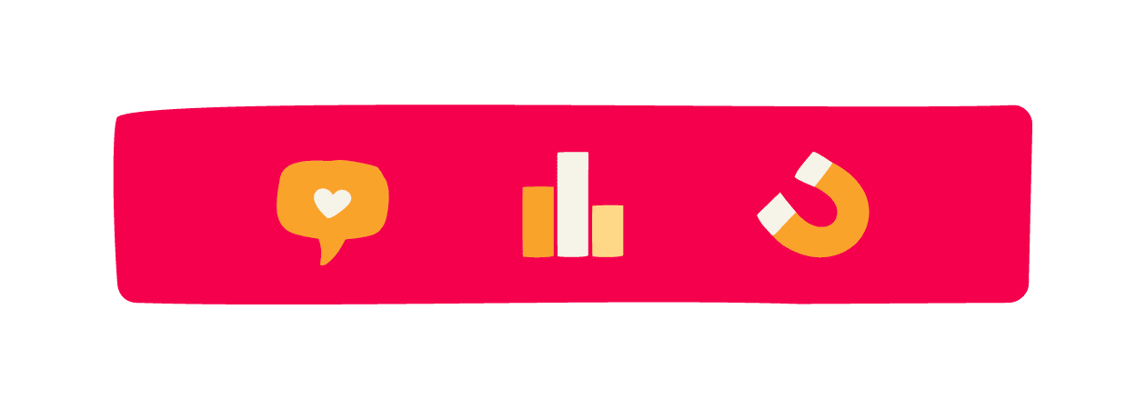 speech-bubble, bar-chart, magnet