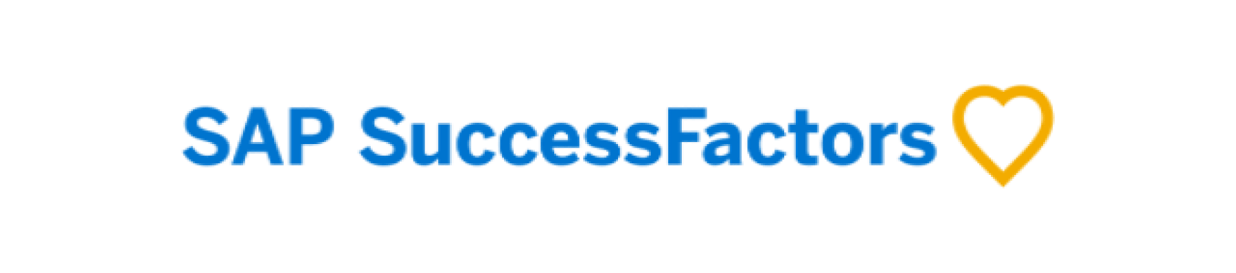 SAP SuccessFactors logo featuring blue text and a heart icon in yellow, symbolizing passion for HR solutions. , SAP, SuccessFactors