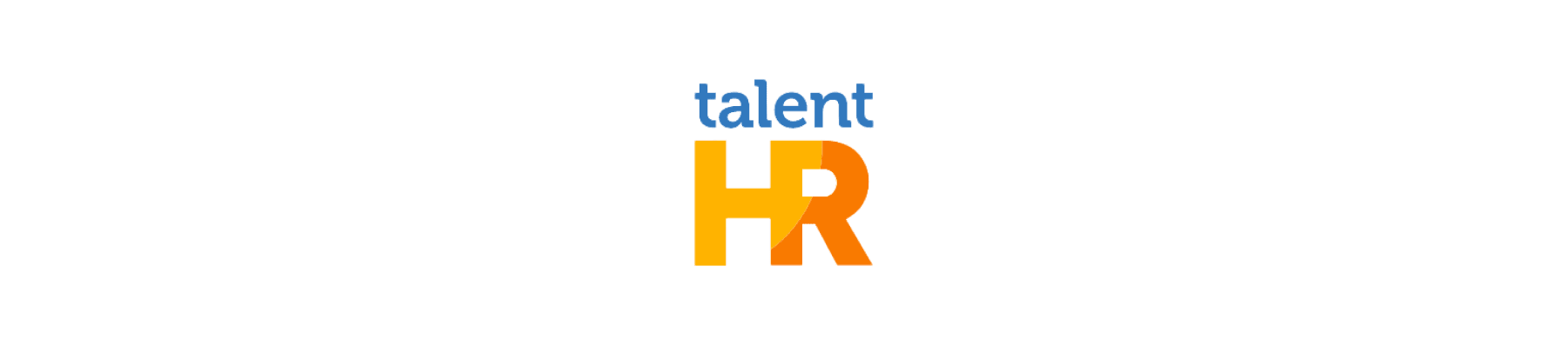 talent HR logo with bold blue and orange colors representing human resources and talent management, branding for HR services