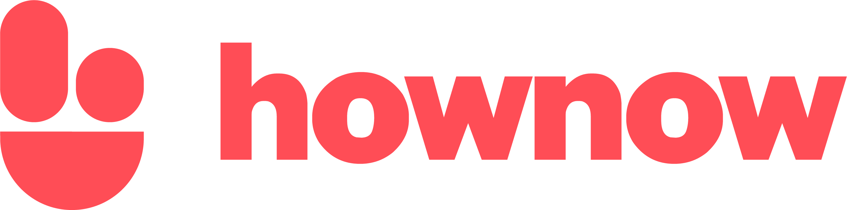 hownow logo with red elements and circular shapes, representing modern learning and development, modern learning platform logo