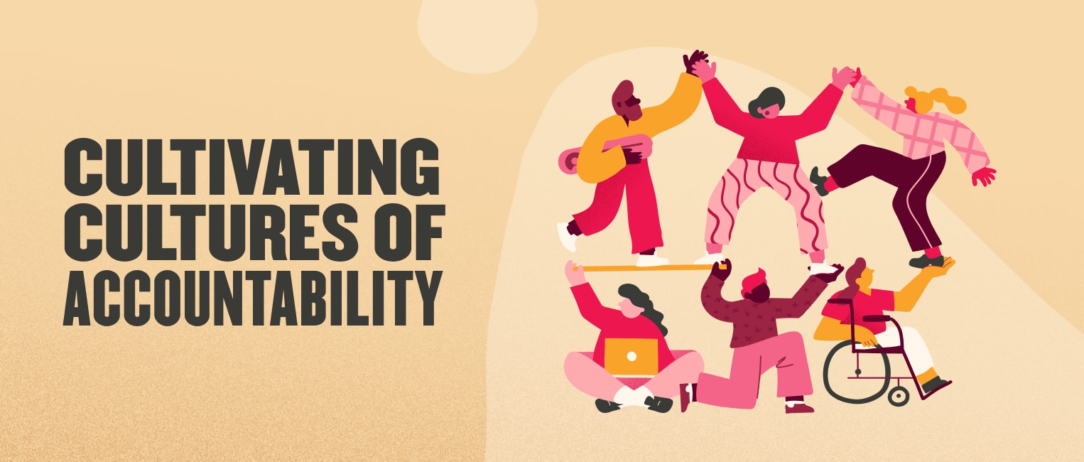 cultivating accountability, diverse people collaborating in support, featuring various outfits and inclusive representation