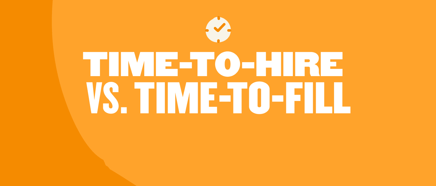 time-to-hire-vs-time-to-fill-graphic, recruitment-metrics-orange-background