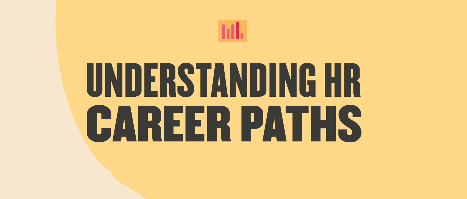 understanding hr career paths, career path illustration with growth chart on a yellow background