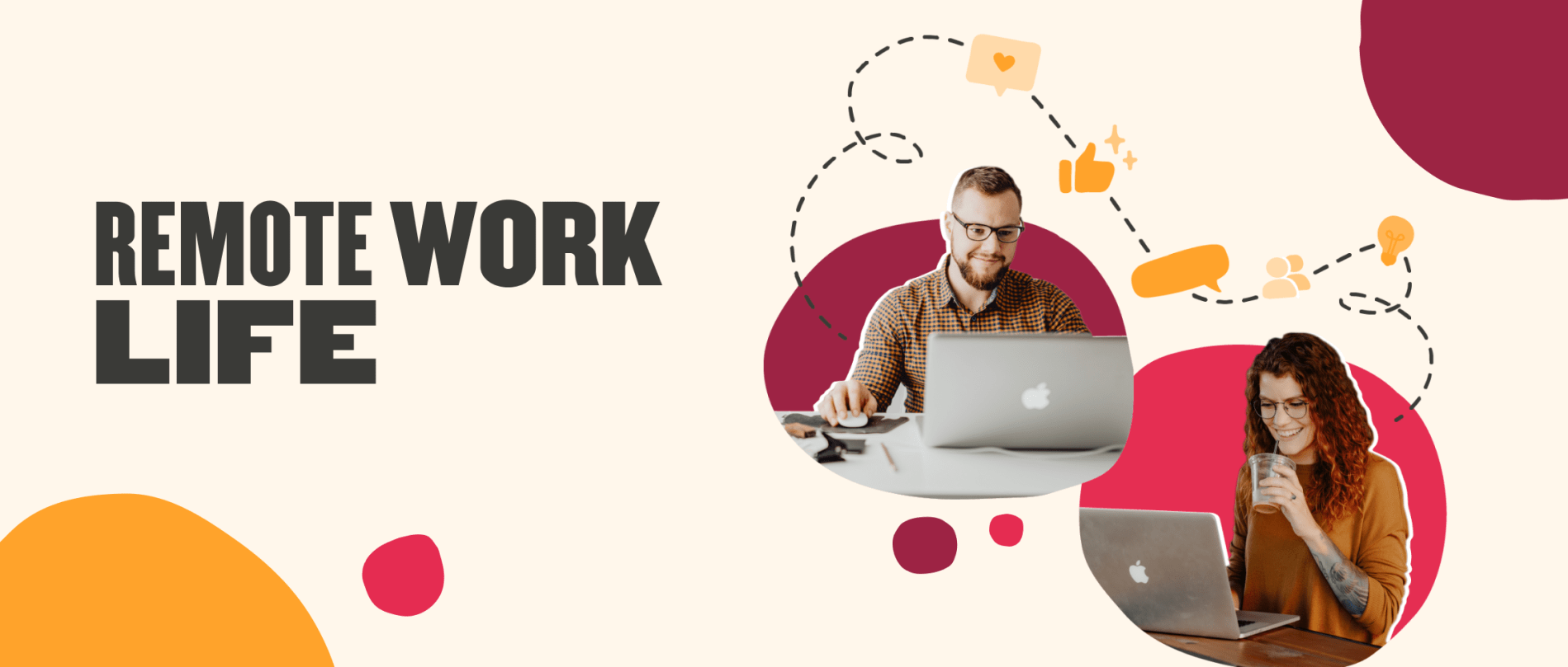 remote work environment, professionals engaged in remote tasks with technology and communication elements