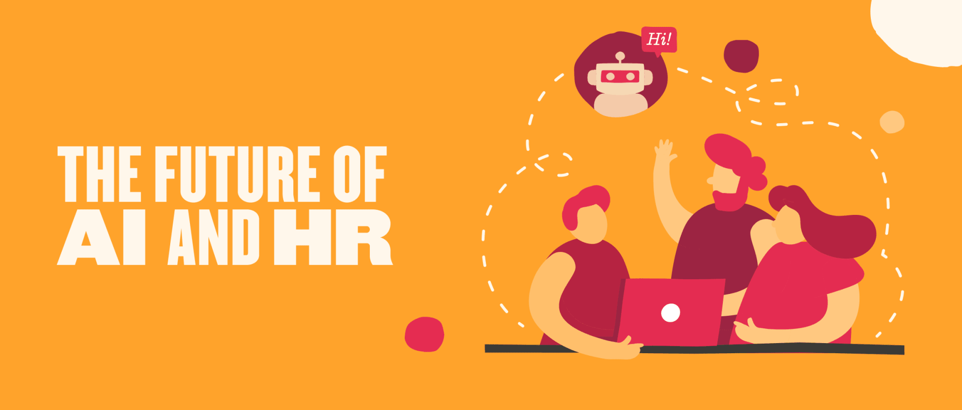 the-future-of-ai-and-hr, team-collaboration-with-laptop-and-ai-chatbot-illustration