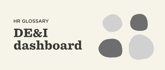 HR glossary DE&I dashboard design featuring abstract shapes, promoting diversity and inclusion concepts., DE&I, dashboard