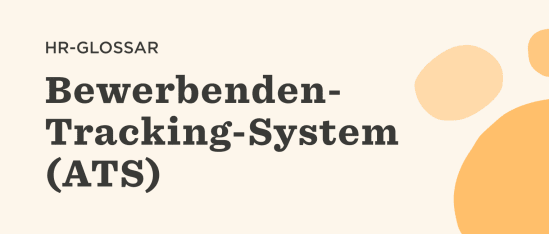HR glossar, Bewerbendes Tracking-System (ATS) title with abstract shapes in background, Modern design, emphasizing recruitment tracking system