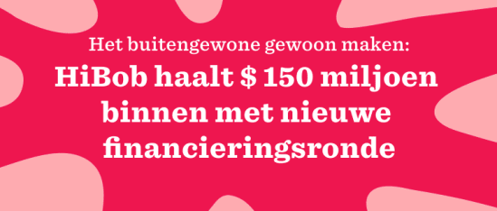 HiBob haalt $150 miljoen binnen met nieuwe financieringsronde op opvallende roze achtergrond met speelse vormen, financiering, startupnews