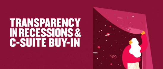 transparency-in-recessions-c-suite-buy-in, woman-opening-curtain-space-background