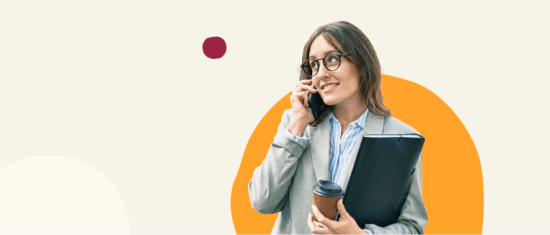 businesswoman, coffee, smartphone