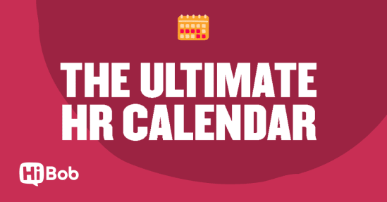 ultimate HR calendar, HiBob branding in vibrant background