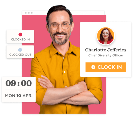 clock-in-dashboard, employee-profile-illustration
