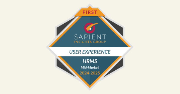 first, sapient insights group user experience HRMS mid-market 2024-2025 badge