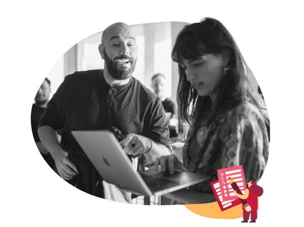 collaborative discussion, teamwork at a creative workspace