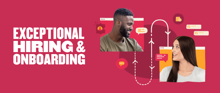 exceptional hiring onboarding vibrant graphics diverse individuals, engaging communication strong visual elements