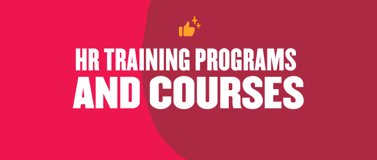 HR training programs and courses graphic featuring bold text and vibrant backgrounds for engaging visuals, HR courses training graphic