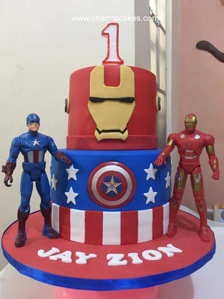 Custom Cake Captain Ironman Charm S Cakes And Cupcakes