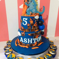 Ashton's Godzilla Godzilla Custom Cake