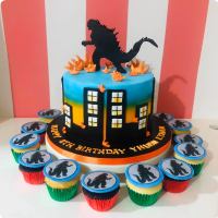 Giant Monster Godzilla Custom Cake